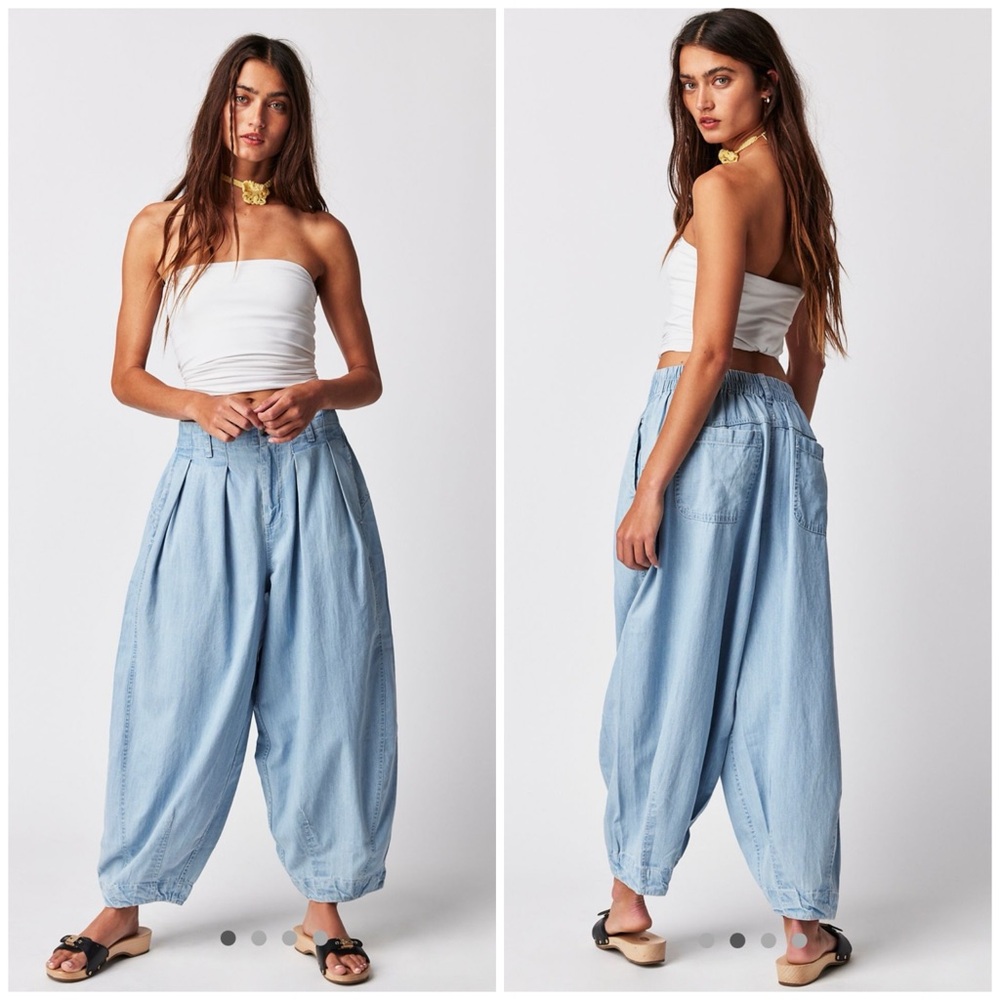 NWT Free People Ridley Pull-On Barrel Jeans Sold Out Color SZ XS